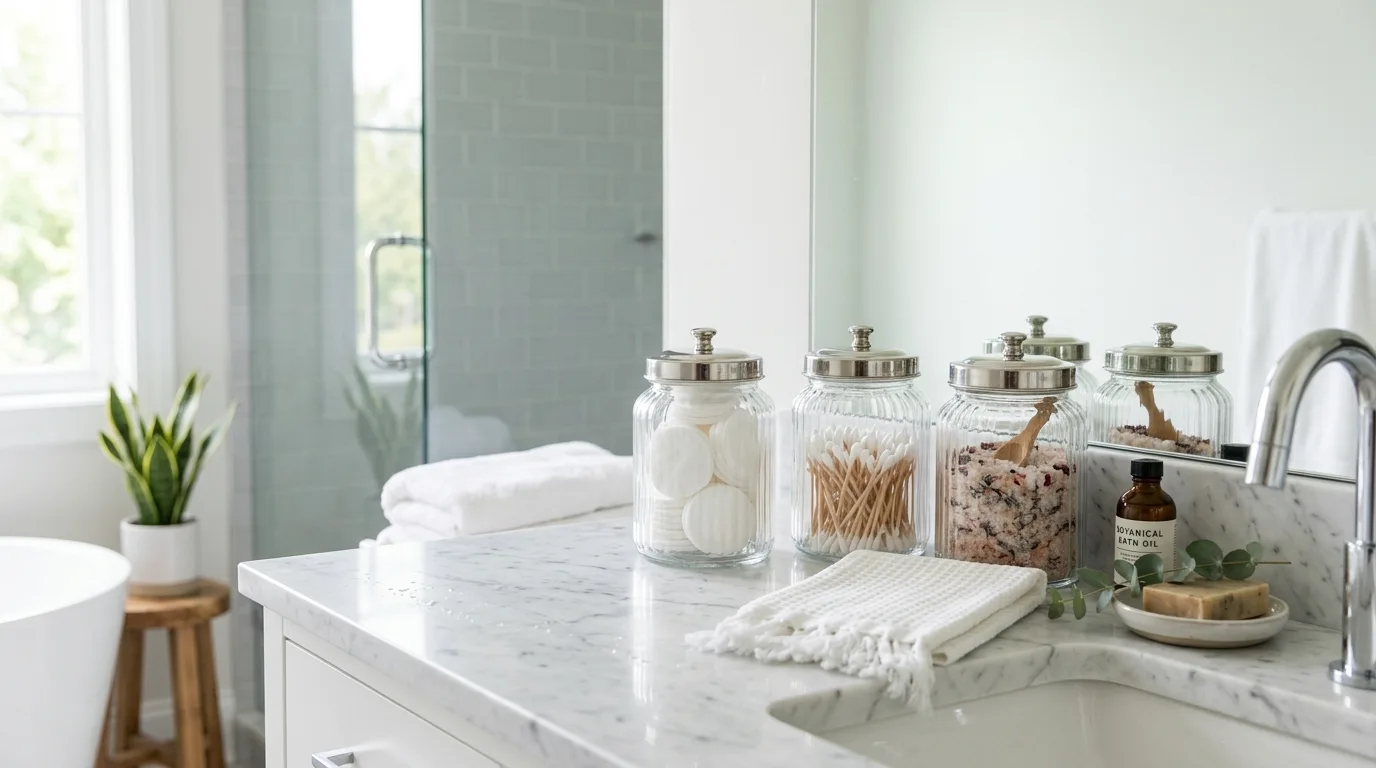 Add shelves only where they stay useful inspiration for an organized bathroom.